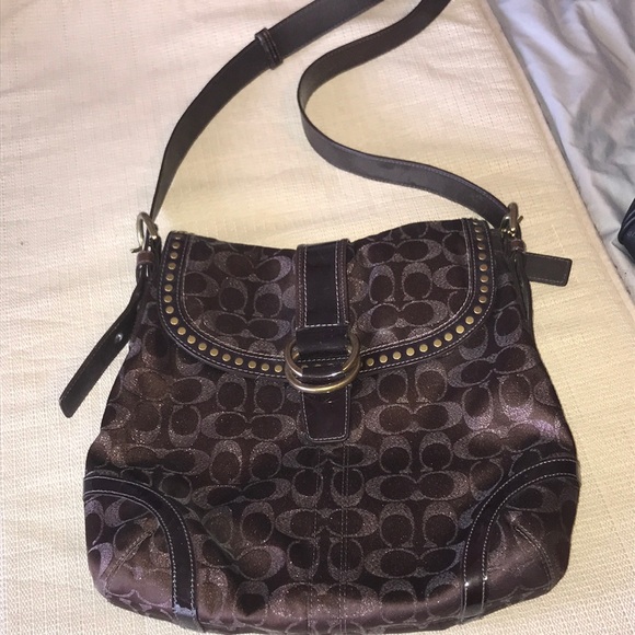 Purple coach spacious side or shoulder bag - Picture 1 of 5